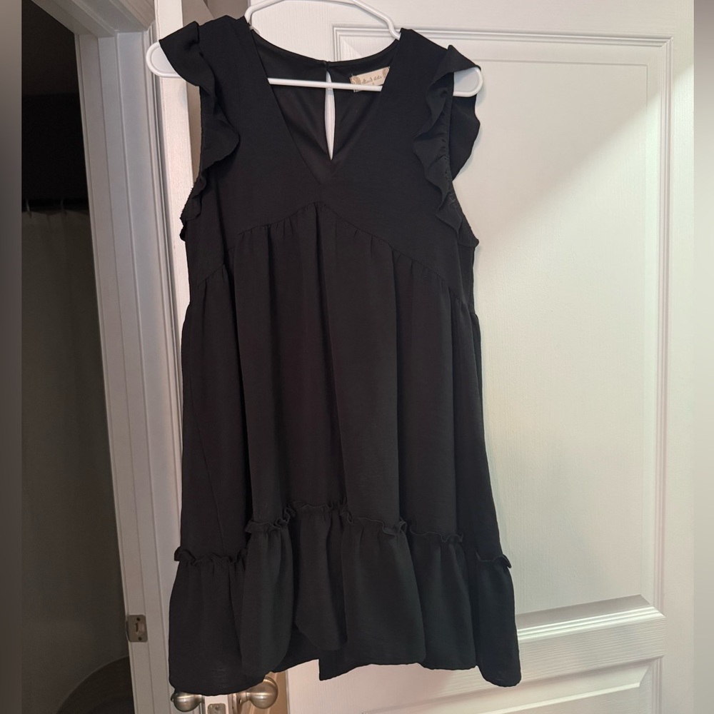 Altar’d State Black Ruffle Sleeveless Dress
